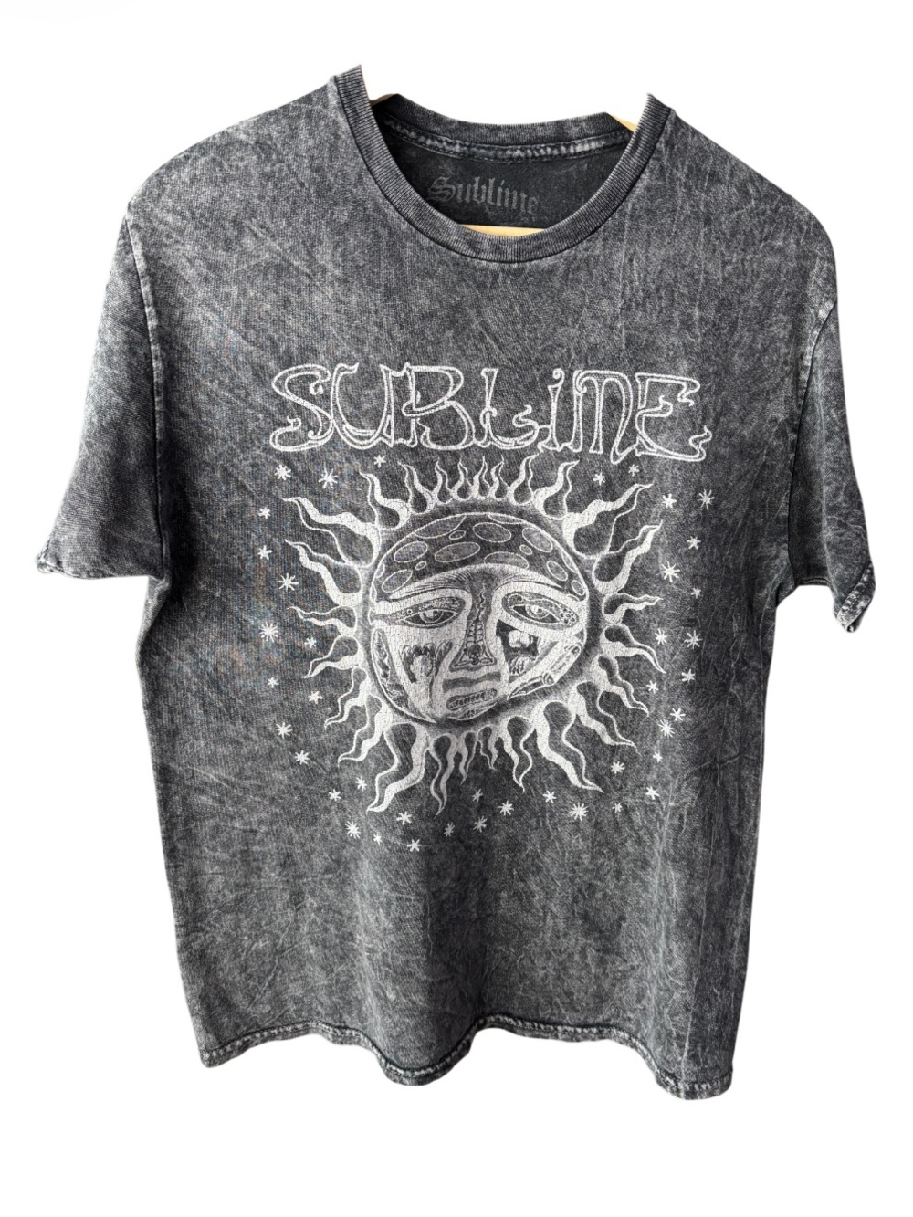 Sublime | Acid Wash Sun Graphic Tee | Vintage Grunge Y2K Celestial Oversized - Picture 3 of 6